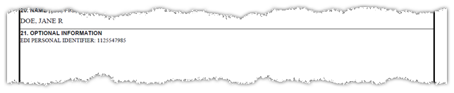 DD Form 2875 EDI/PI Number Section