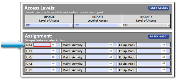 Section Three Sample of MU Roles Request Form