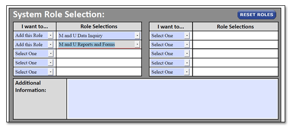 Section Four of MU Role Request Form